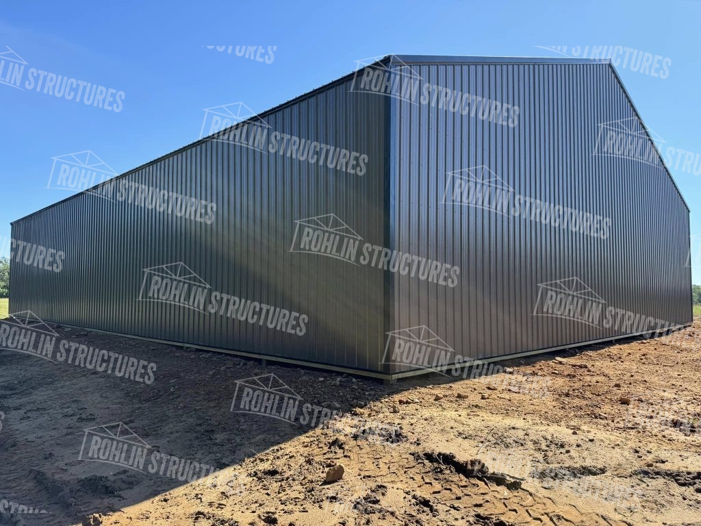 Large, durable equipment cover built by Rohlin Structures in Missouri, featuring 4,800 sq ft.